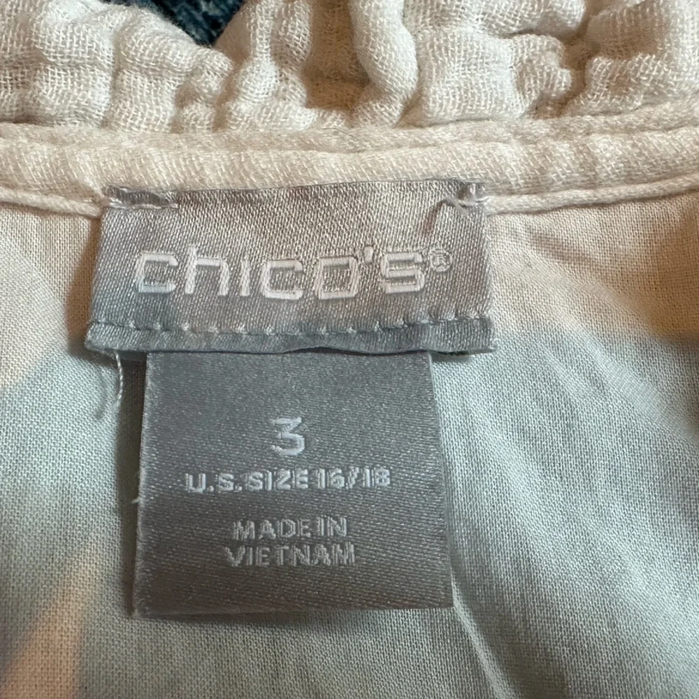 Chico’s white cotton gauze shift dress lined size 3 L - Picture 6 of 10